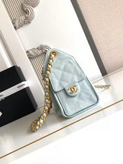 CC 25 MINI HANDBAG 22CM IN BABY BLUE GRAINED CALFSKIN GOLD HARDWARE
