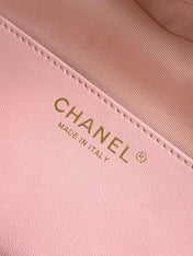 CC HEART QUILTED SHOULDER BAG 19 IN PINK CALFSKIN TP2