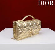 CD BAG 21 IN GOLD CALFSKIN WITH GOLD HARDWARE