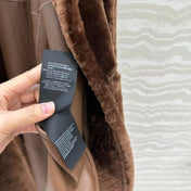 MAX MARA LONG COAT IN DARK BROWN FUR