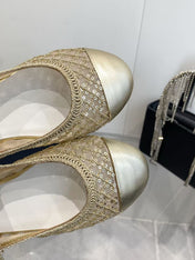 CHANEL 26S MARY JANE IN GOLD SEQUIN