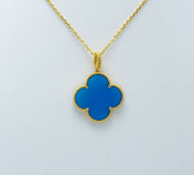 CLOVER GOLD TURQUOISE NECKLACE