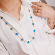 CLOVER 20 MOTIFS TURQUOISE GOLD