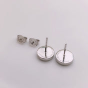 TURQUOISE CIRCLE WHITE GOLD EARRINGS