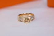 H COLLIER DE CHIEN DIAMOND ROSE GOLD BAND RINGS