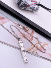 GG STERLING SILVER GHOST BAR PENDANT