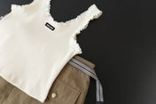 MIU MIU LACE-TRIM TANK TOP IN WHITE