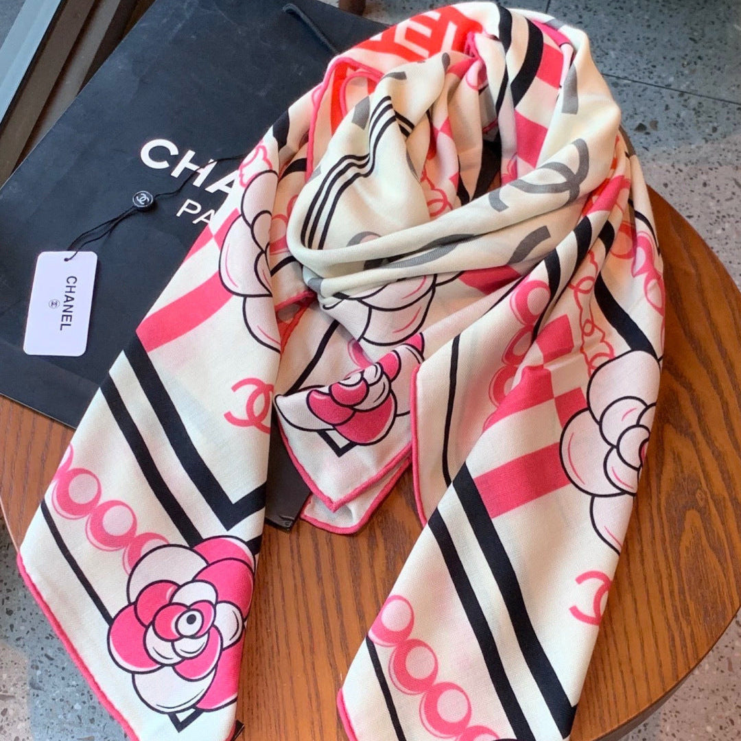 CHANEL 26S SCARF 135 IN CASHMERE AND SILK 306115