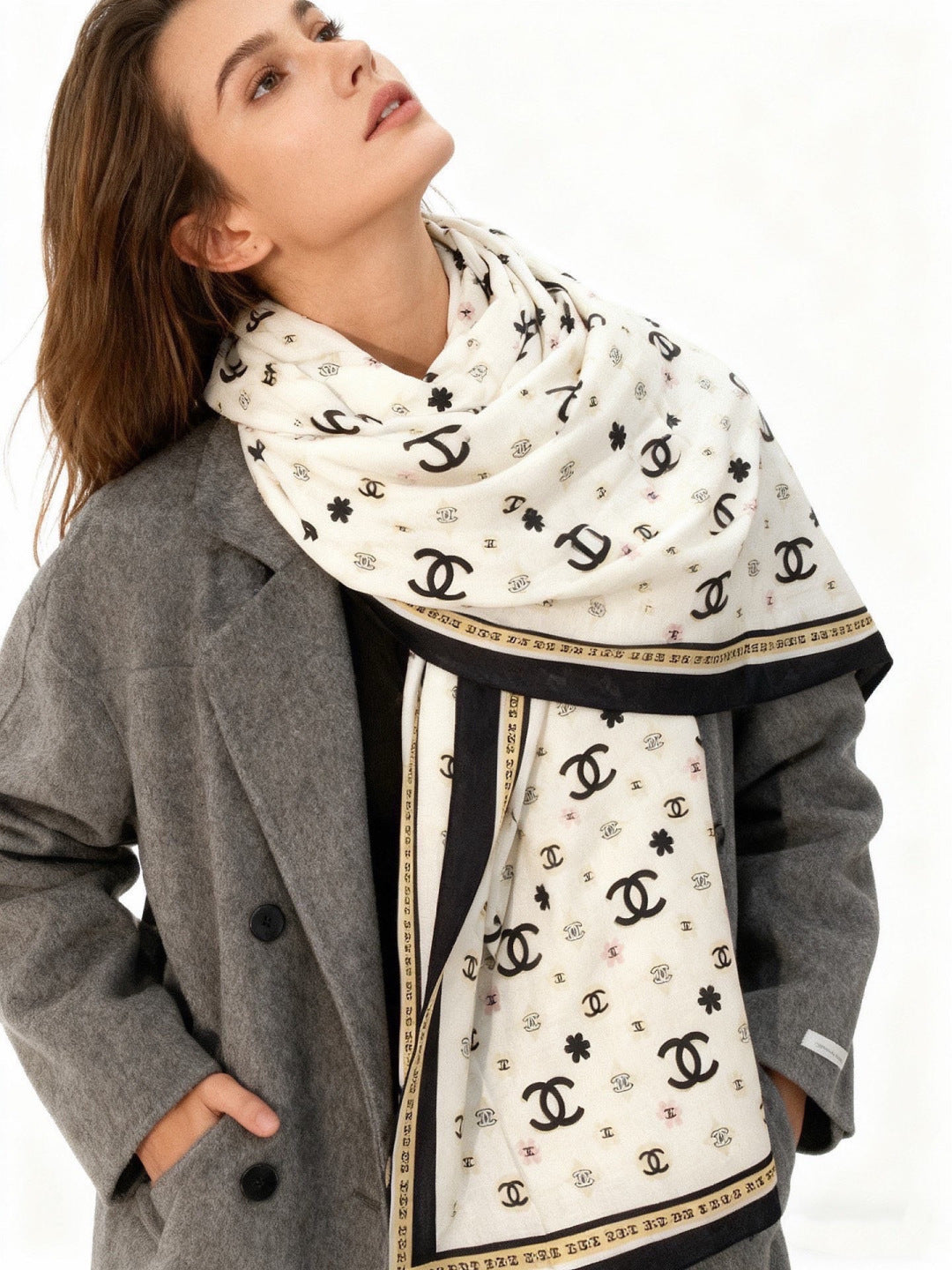 CHANEL 26S SCARF 140 IN CASHMERE AND SILK 306122