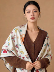 CHANEL 26S SCARF 135 IN CASHMERE AND SILK 306130