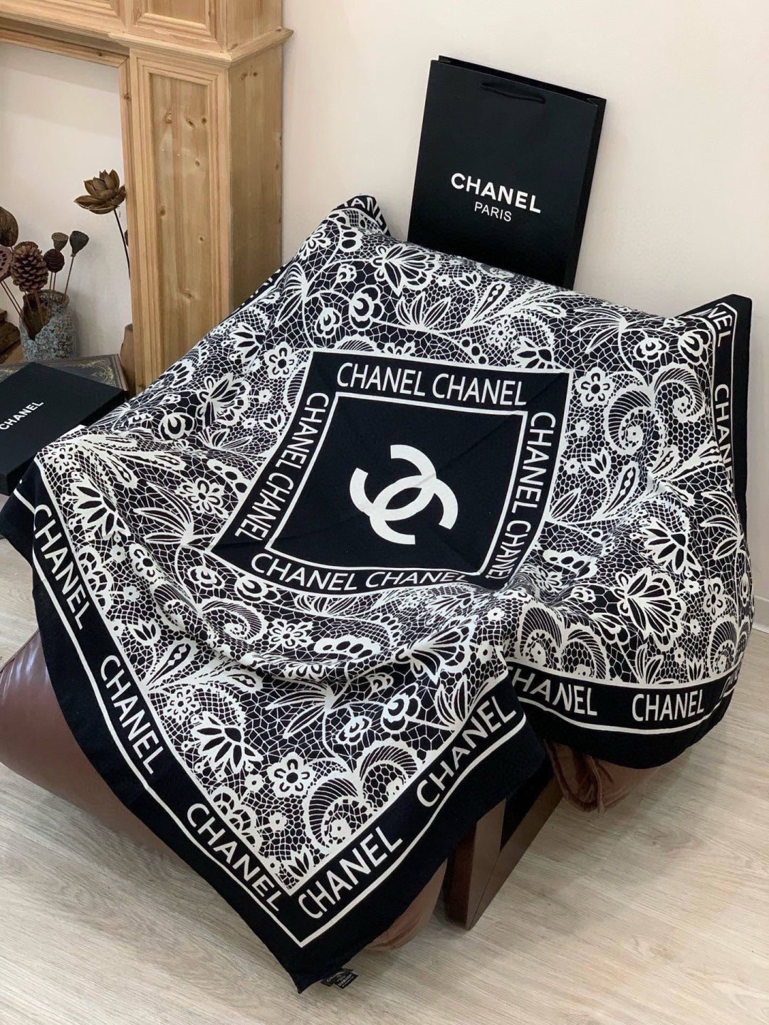 CHANEL 26S SCARF 135 IN CASHMERE AND SILK 306135