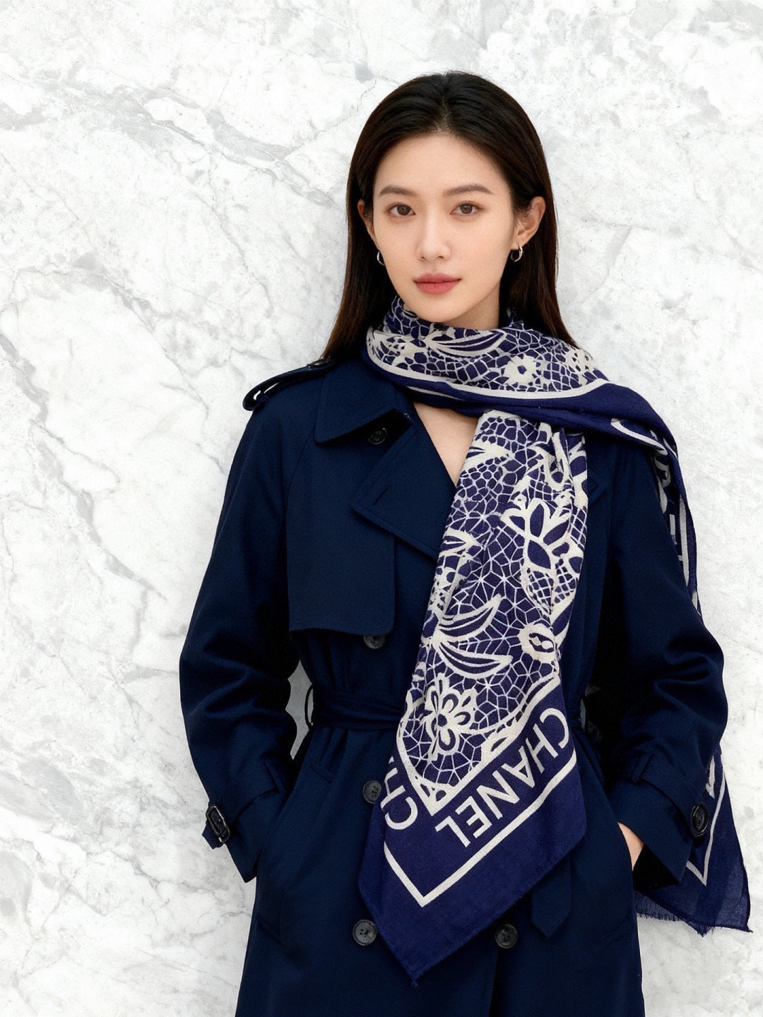 CHANEL 26S SCARF 135 IN CASHMERE AND SILK 306138