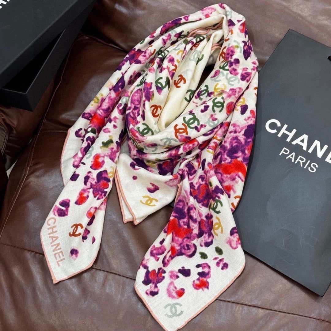 CHANEL 26S SCARF 135 IN CASHMERE AND SILK 307249