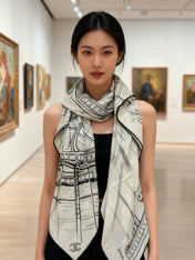 CHANEL 26S SCARF 135 IN CASHMERE AND SILK 309305