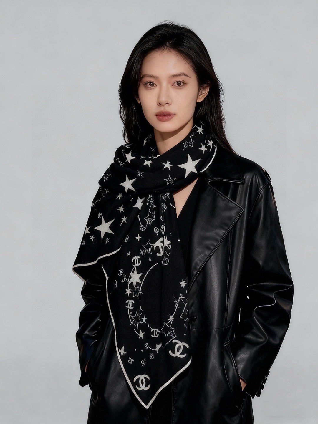 CHANEL 26S SCARF 135 IN CASHMERE AND SILK 309310