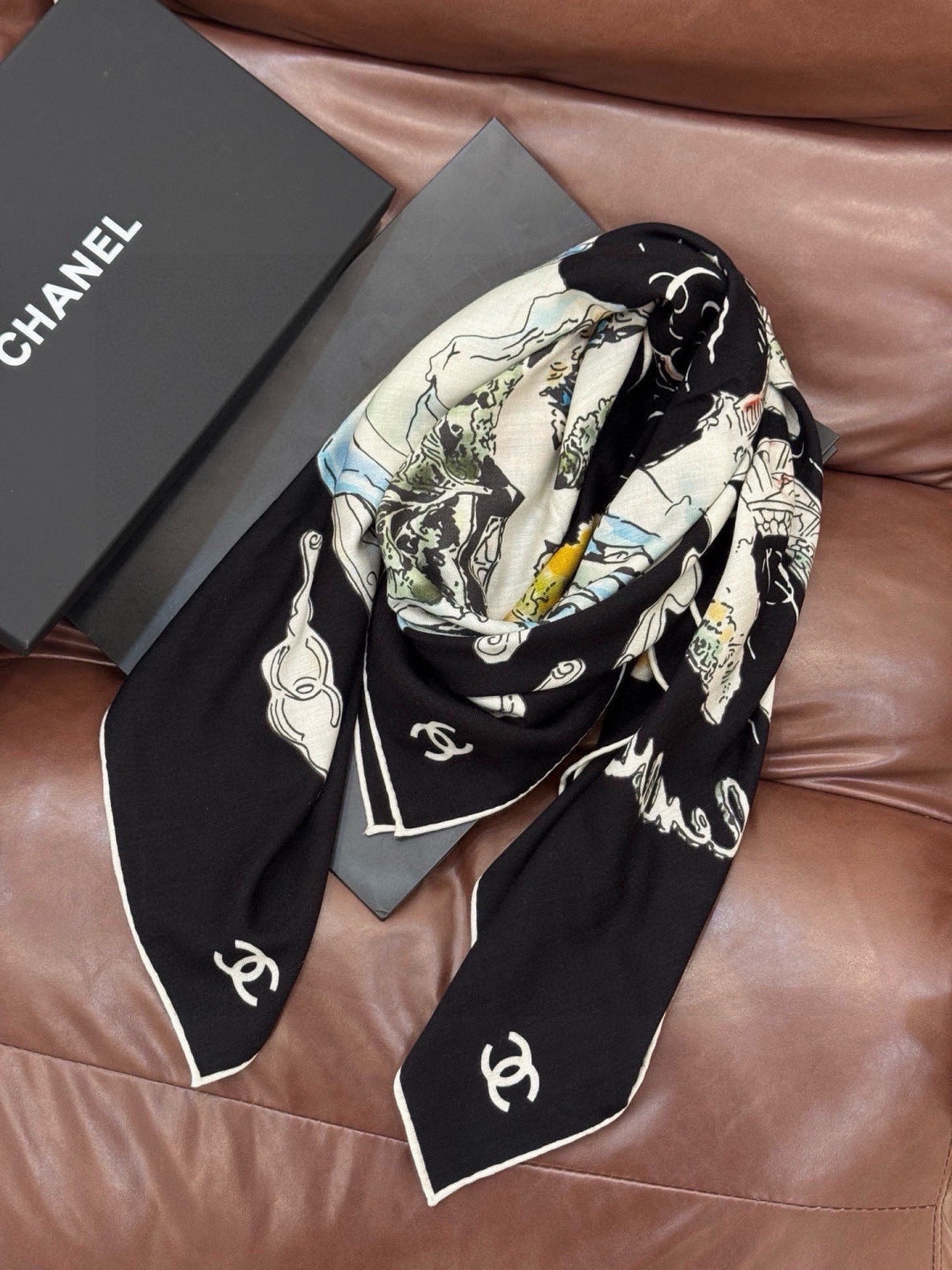 CHANEL 26S SCARF 135 IN CASHMERE AND SILK 309325