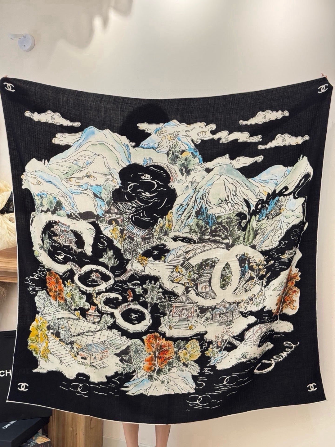 CHANEL 26S SCARF 135 IN CASHMERE AND SILK 309325