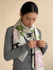 CHANEL 26S SCARF 140 IN CASHMERE AND SILK 309337