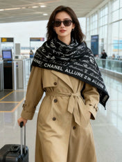 CHANEL 26S SCARF 135 IN CASHMERE AND SILK 309362