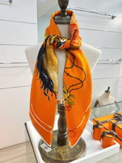 HERMES 26S PRINTED SQUARE SCARF 88 IN SILK 309923