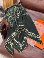 HERMES 26S PRINTED SQUARE SCARF 140 IN SILK 311928