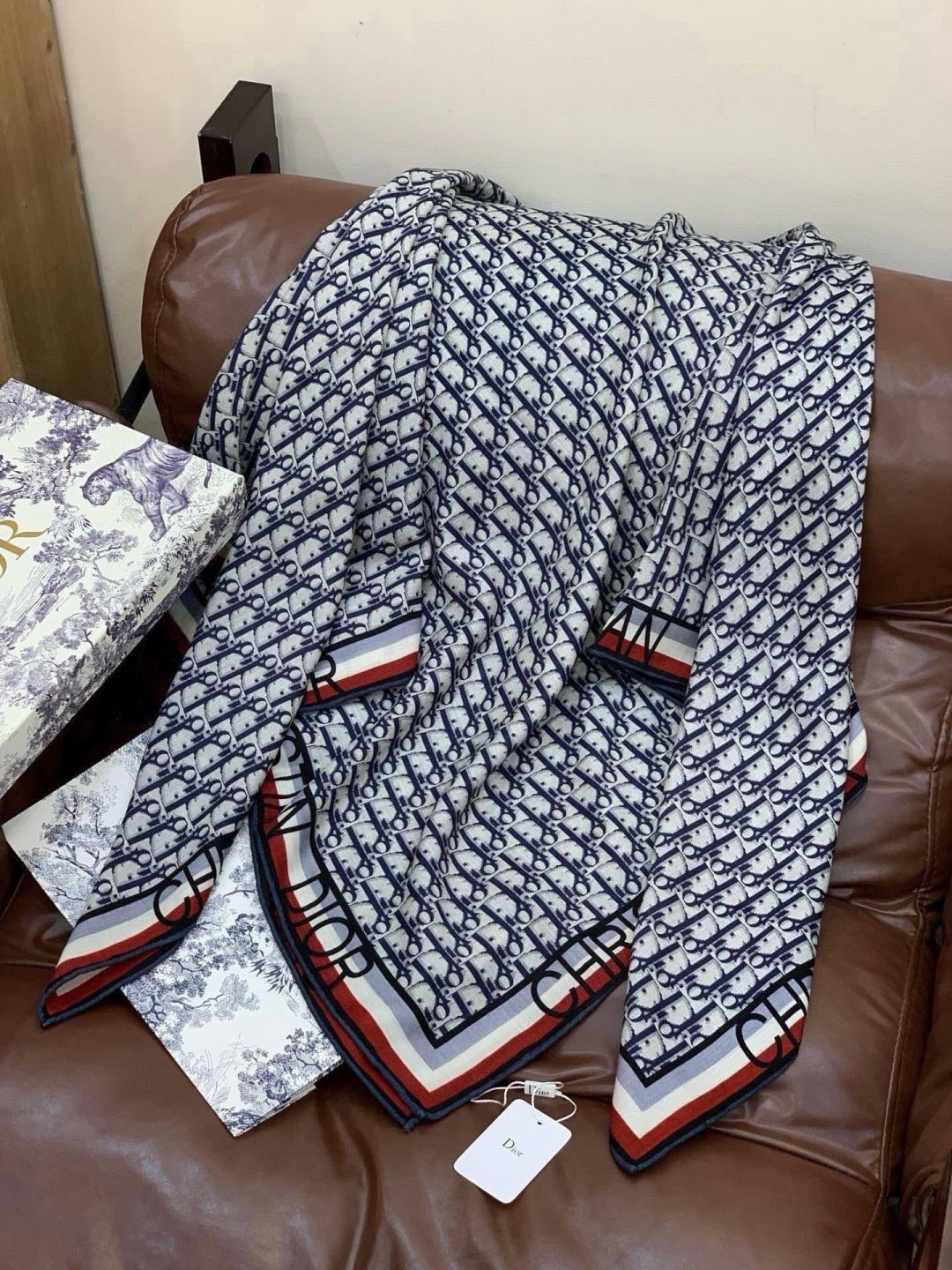 DIOR 26S SCARF 140CM IN CASHMERE SILK 311938