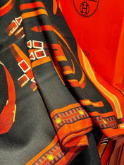 HERMES 26S PRINTED SQUARE SCARF 140 IN SILK 311956
