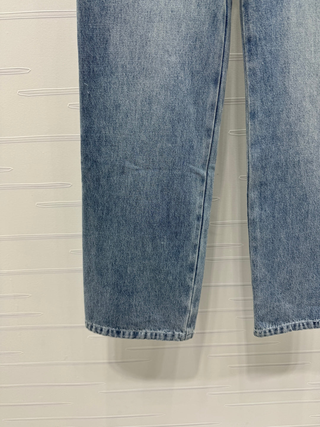 CHANEL HIGH-WAIST STRAIGHT-LEG DENIM PANTS