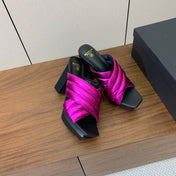 BALMAIN 26S QUILTED PLATFORM MULES 105 MM IN METALLIC PINK CALFSKIN
