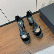 BALMAIN 26S LIP-EMBELLISHED HEELS 105 MM IN BLACK CALFSKIN WITH SILVER HARDWARE