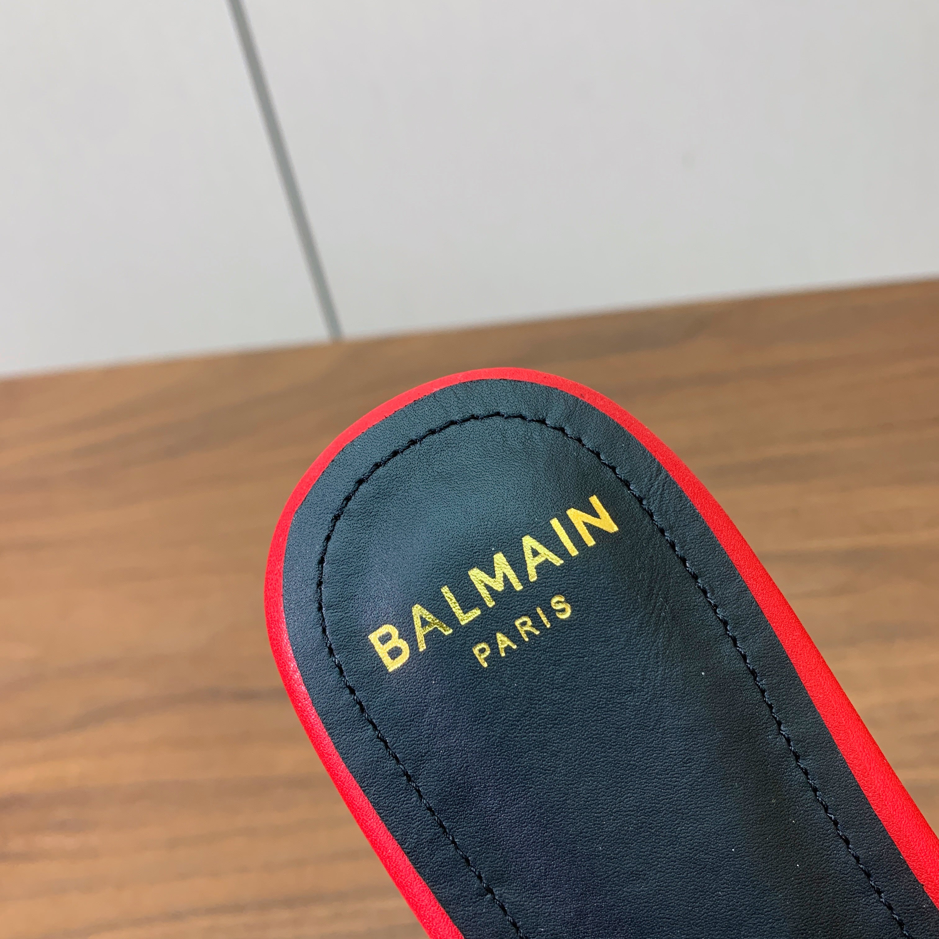 BALMAIN 26S QUILTED MULES IN RED CALFSKIN