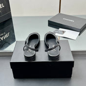CC SLINGBACK 25S 25 MM IN BLACK LAMBSKIN WITH CHECK PATTERN