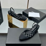 CC SLINGBACK 25S 25 MM IN BLACK SUEDE AND CRYSTALS