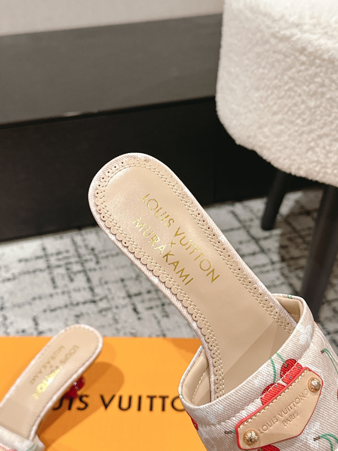 LV CHERRY HIGH HEELS 25S 55 MM IN NUDE DENIM STYLE 9