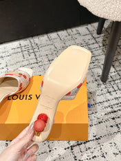 LV CHERRY HIGH HEELS 25S 55 MM IN NUDE DENIM STYLE 9