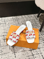 LV CHERRY HIGH HEELS 25S 55 MM IN WHITE CALFSKIN STYLE 11