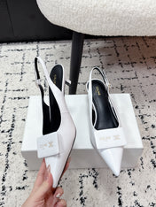 CELINE 26S HIGH-HEEL SLINGBACK 35 MM IN WHITE CALFSKIN