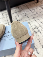 PRADA 26S LOAFERS 25MM IN BEIGE SUEDE