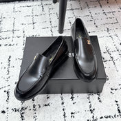 CHANEL 26S LOAFERS IN BLACK SMOOTH CALFSKIN WITH CC LOGO