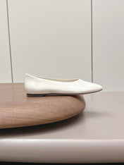 THE ROW 26S BALLET FLATS IN WHITE CALFSKIN