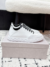 JIMMY CHOO 26S SNEAKERS IN WHITE SUEDE WITH BLACK LACES