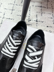 JIMMY CHOO 26S SNEAKERS IN BLACK CALFSKIN AND SUEDE