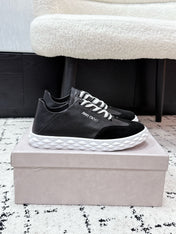 JIMMY CHOO 26S SNEAKERS IN BLACK CALFSKIN AND SUEDE