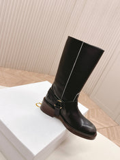 CHLOÉ 26S BOOTS 45 MM IN BLACK CALFSKIN