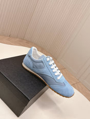 PRADA 26S CLASSIC SNEAKERS IN SKY BLUE SUEDE AND NYLON