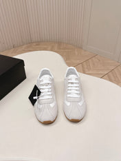 PRADA 26S CLASSIC SNEAKERS IN WHITE SUEDE AND NYLON
