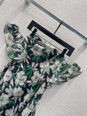 Loewe 2025 Floral Skirt Polyester Fiber