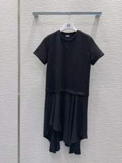 Loewe 2025 Irregular Flowing Dress Black Cotton