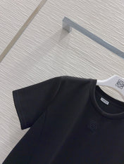 Loewe 2025 Irregular Flowing Dress Black Cotton