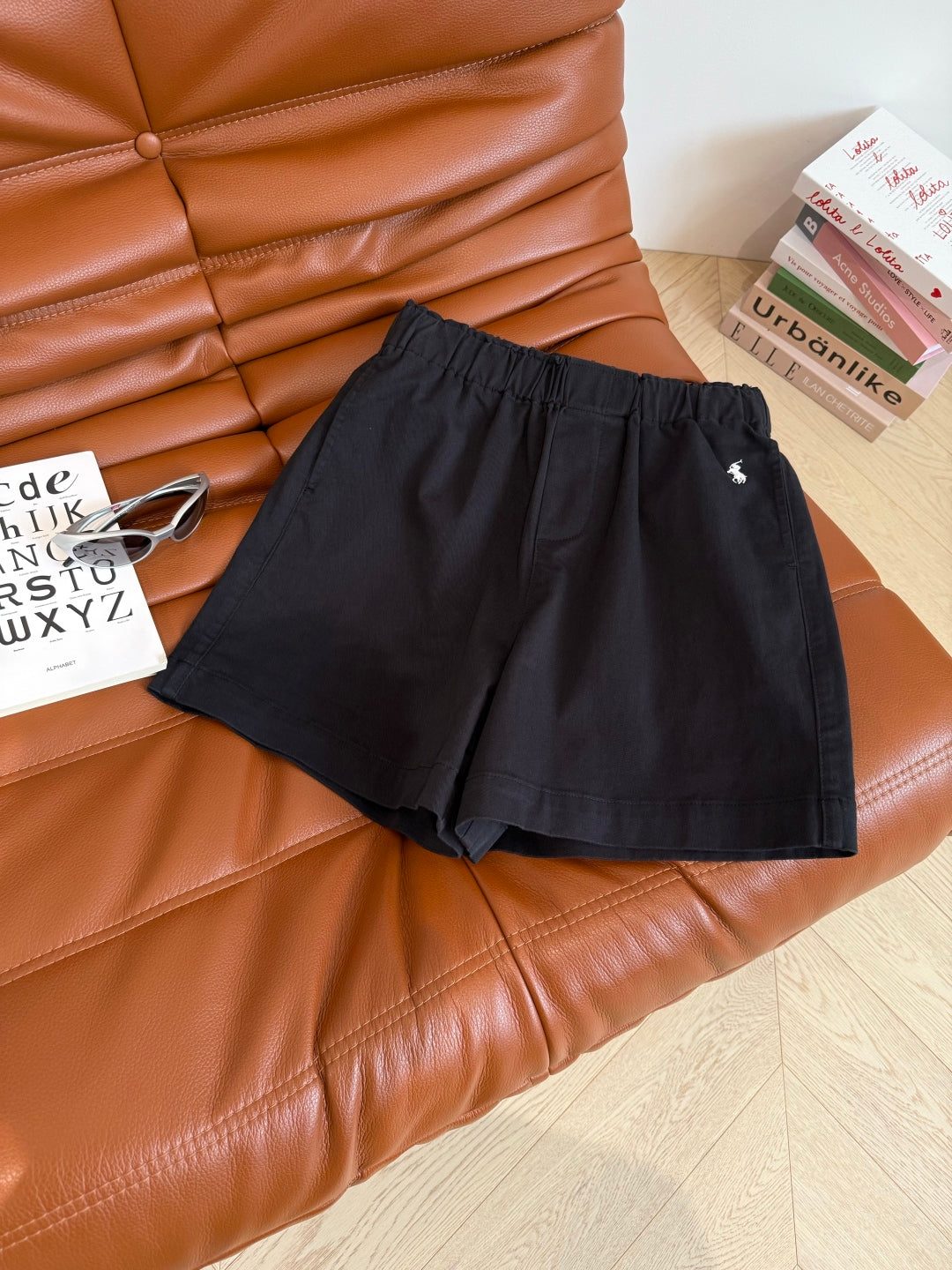 COTTON SHORTS WITH PONY EMBROIDERY NAVY 265773